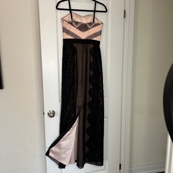 Ted Baker London Black and Pink Lace Maxi Dress 2 (US 6) - Picture 6 of 8